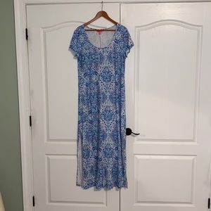 Lilly Pulitzer Blue and White printed Maxi Dress